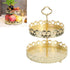 Double Layer Pastry Tray Decorative Copper Gold Biscuits Dessert Display Plate for Wedding Hollowed Out Love Heart