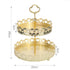 Double Layer Pastry Tray Decorative Copper Gold Biscuits Dessert Display Plate for Wedding Hollowed Out Love Heart