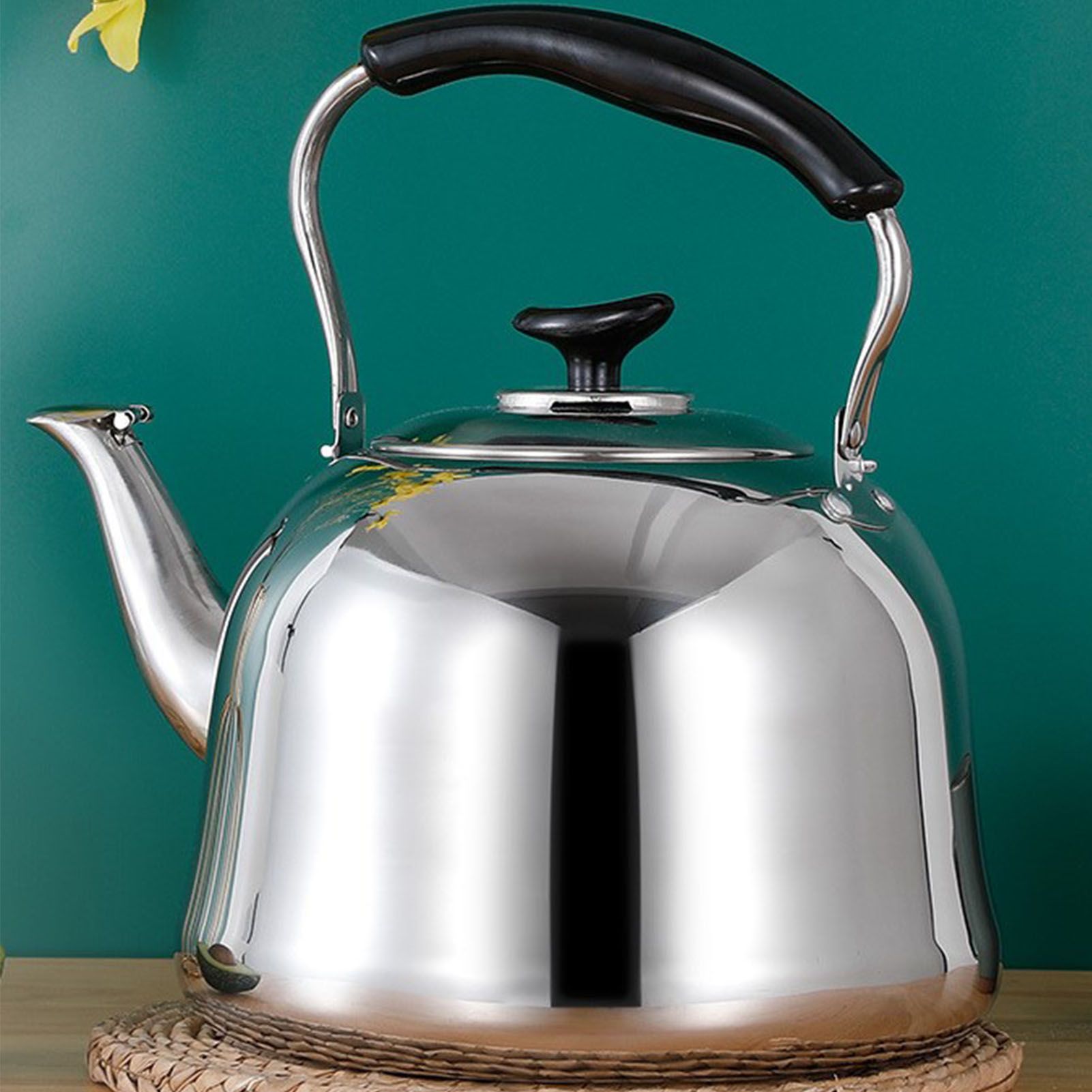 Whistling Kettle Stainless Steel Boiling Audible Alarm Large Opening Stovetop Teapot with Tea Filter 2L