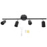 Tracking Lights Ceiling LED 4 60W Adjustable Angle Foldable Matte Black 4 Light Tracking Lighting for Bedroom Hotel 85‑265V
