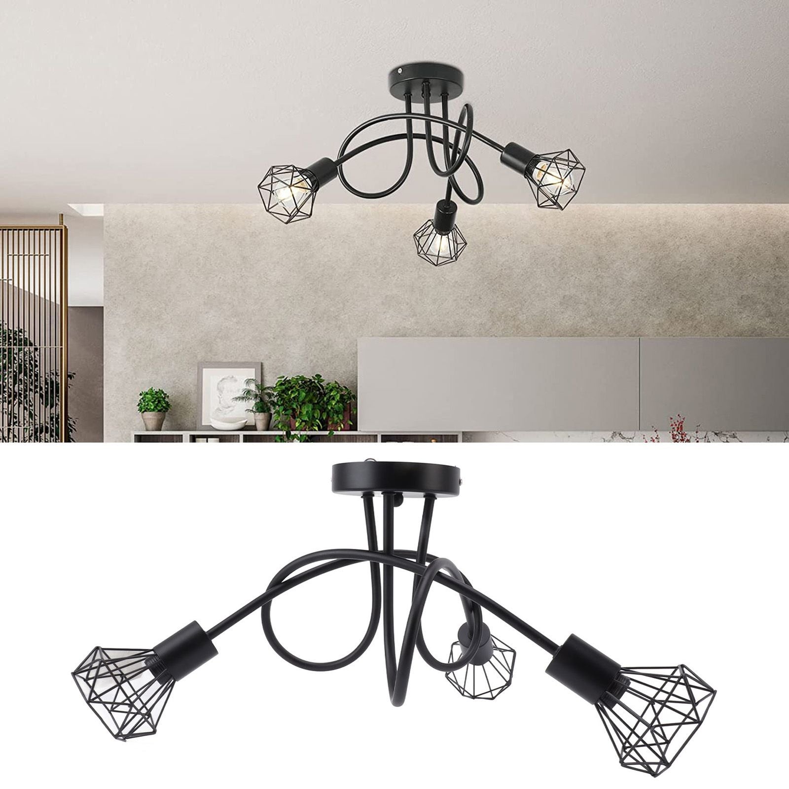 Chandelier Light Fixture LED Modern Pendant Light E14 Modern LED Chandelier for Farmhouse Kitchen Restaurant 85‑265V
