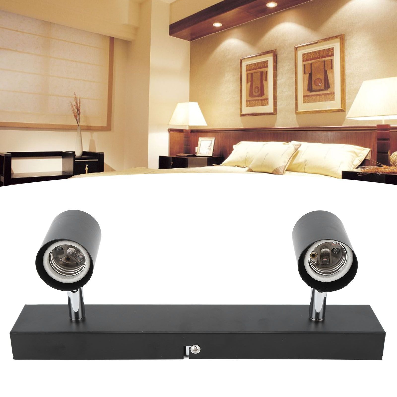 LED Track Light Two Bulb Fixed Rail with Rotating Heads Ceiling Track Light Fixtures for Kitchen Cabinet Hall