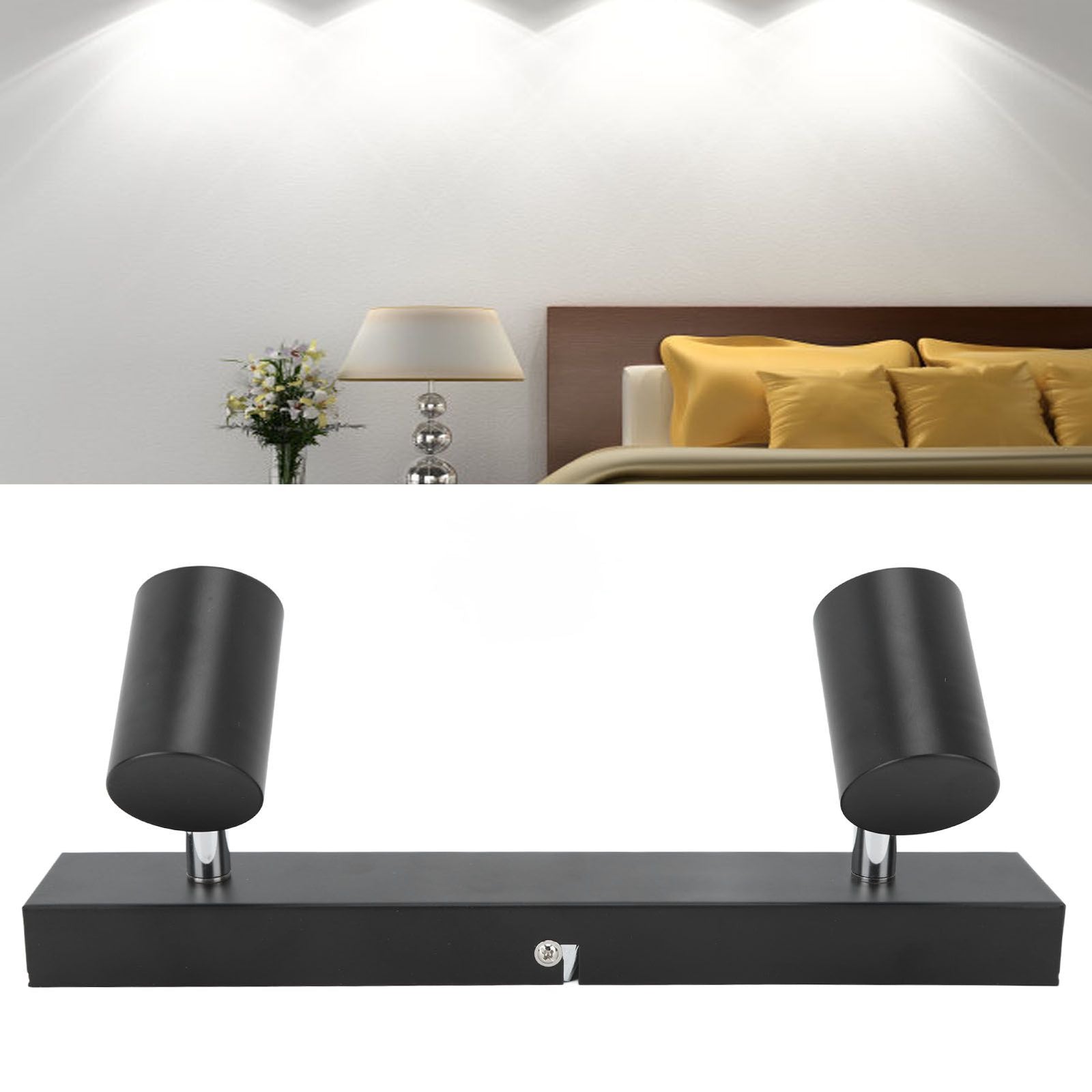 LED Track Light Two Bulb Fixed Rail with Rotating Heads Ceiling Track Light Fixtures for Kitchen Cabinet Hall