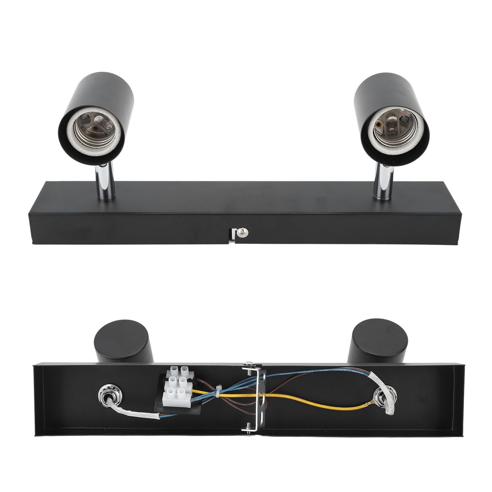 LED Track Light Two Bulb Fixed Rail with Rotating Heads Ceiling Track Light Fixtures for Kitchen Cabinet Hall