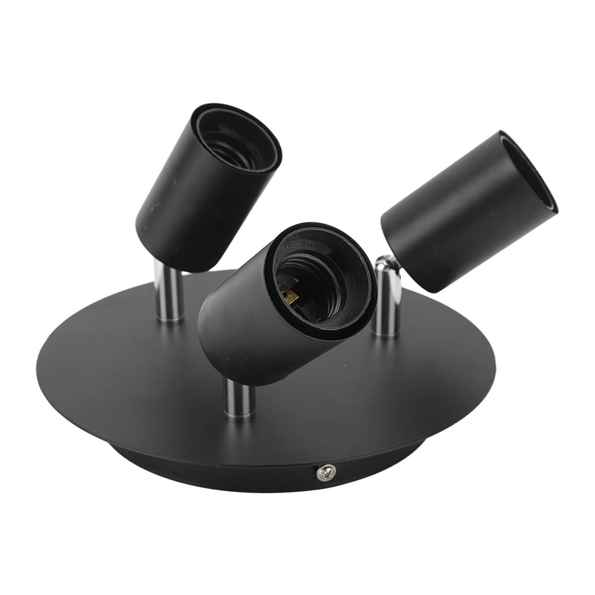 Ceiling Spotlight Holder 3 Head Rotating Lamp Base Ceiling Lamp Holder E27 Track Light Holder for Kitchen Bedroom 85‑265V