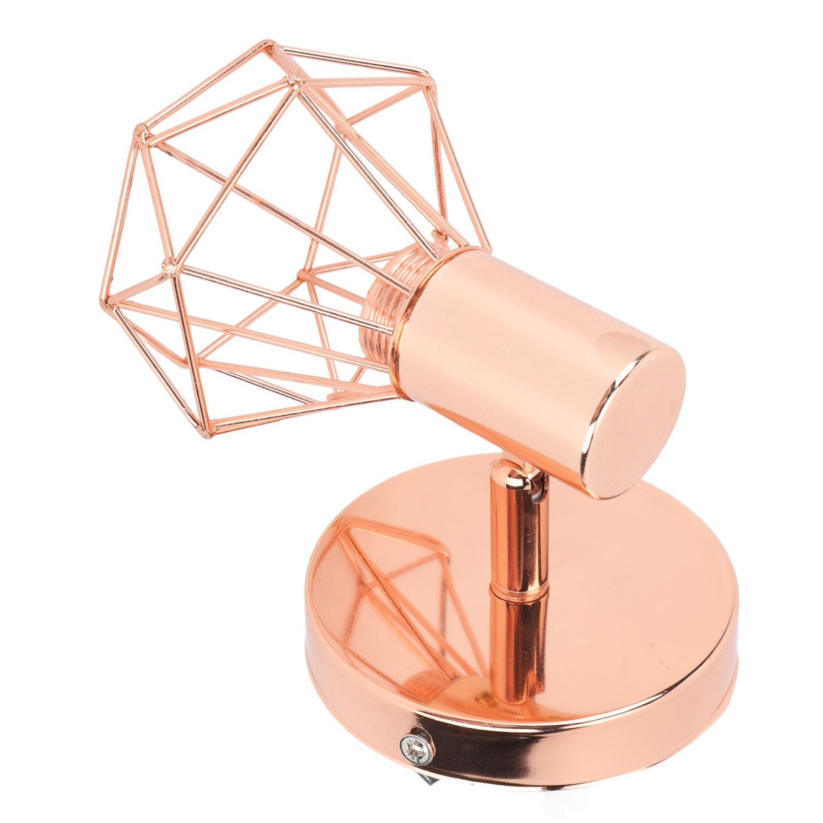 Swing Arm Wall Lamp 350 Degree Rotary Cage Shade Iron E14 Wall Lamp Holder for Rose Gold 85‑265V
