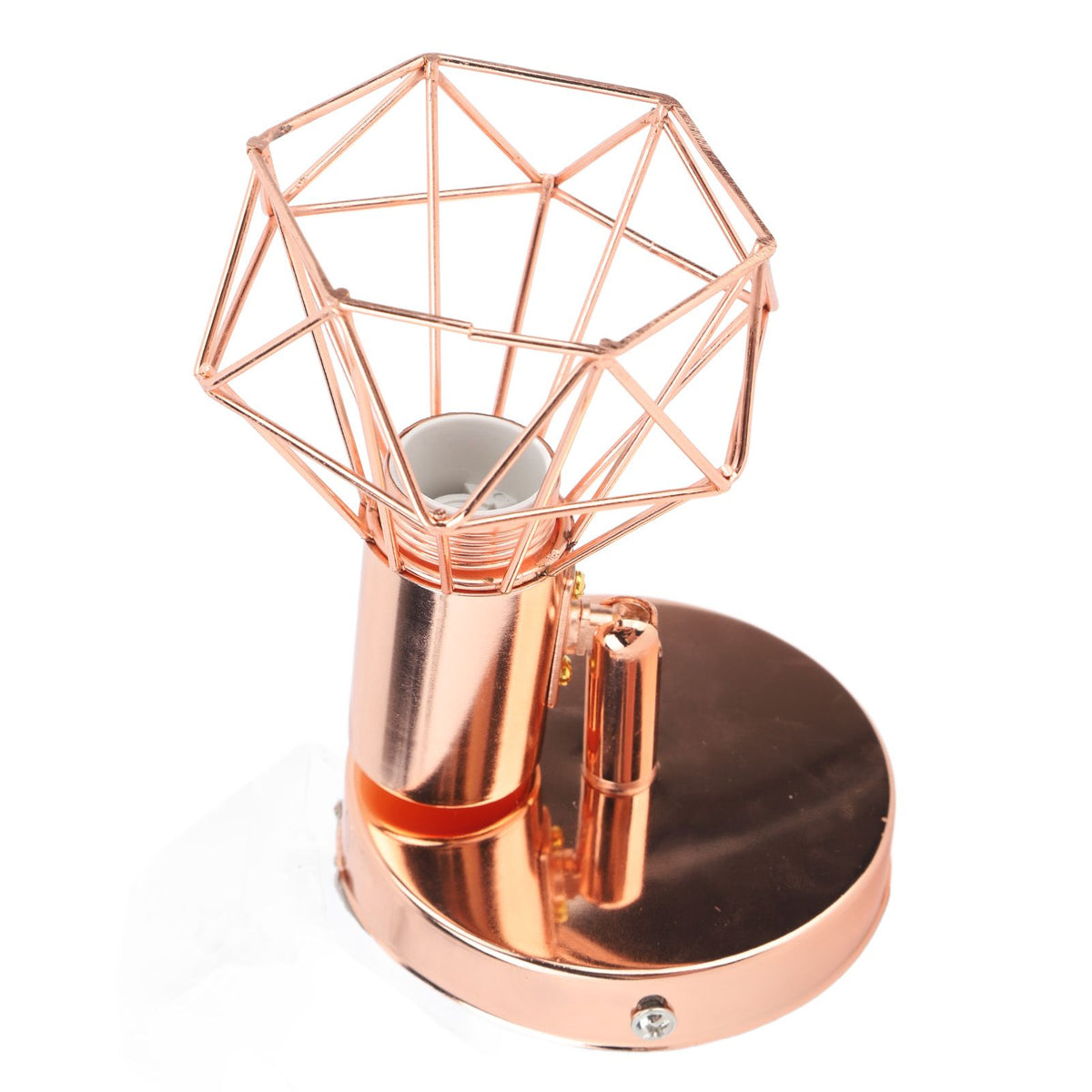 Swing Arm Wall Lamp 350 Degree Rotary Cage Shade Iron E14 Wall Lamp Holder for Rose Gold 85‑265V