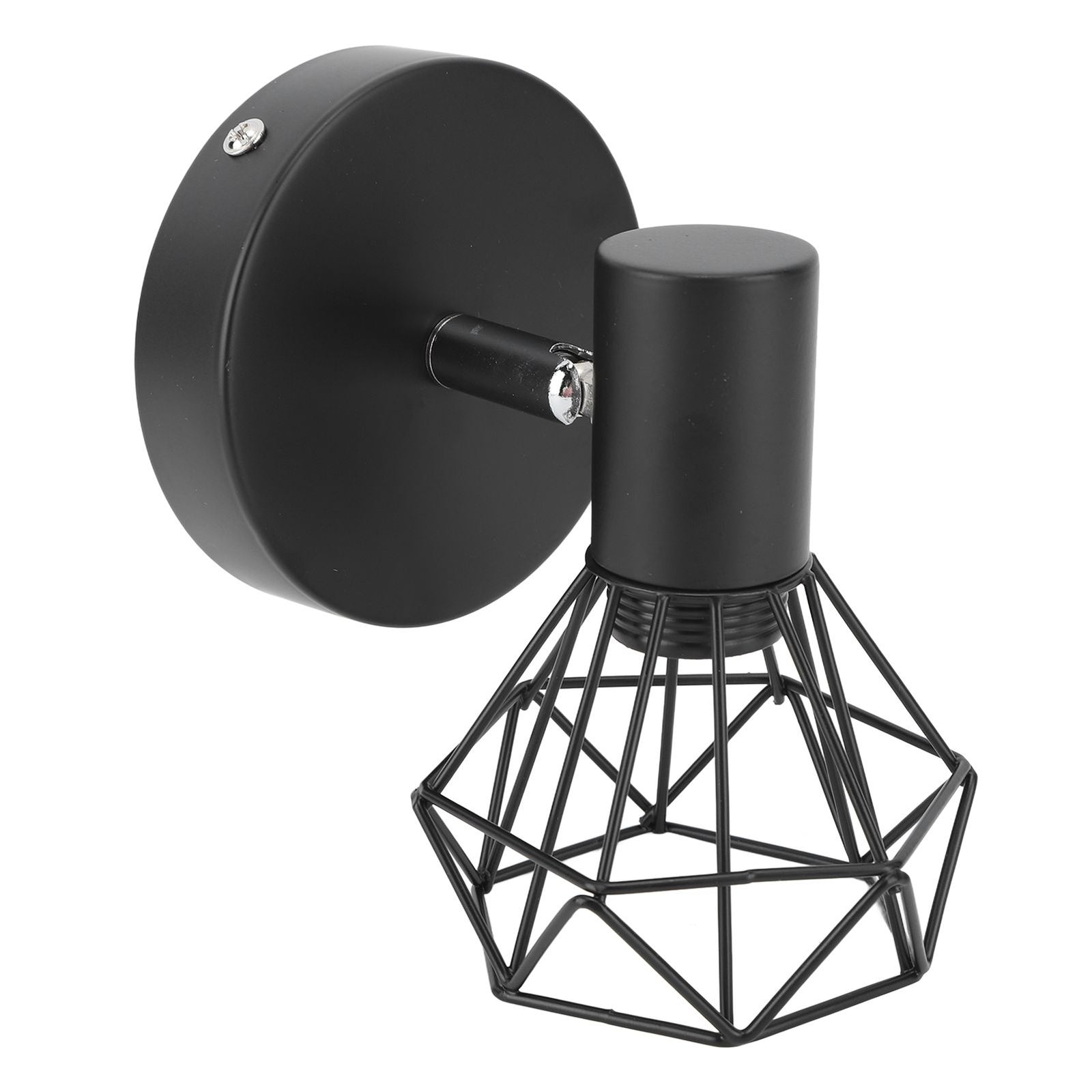 Adjustable Lamp Holder Industrial Black E14 Wall Mounted Light Bulb Holder for Bedside Reading Study Light
