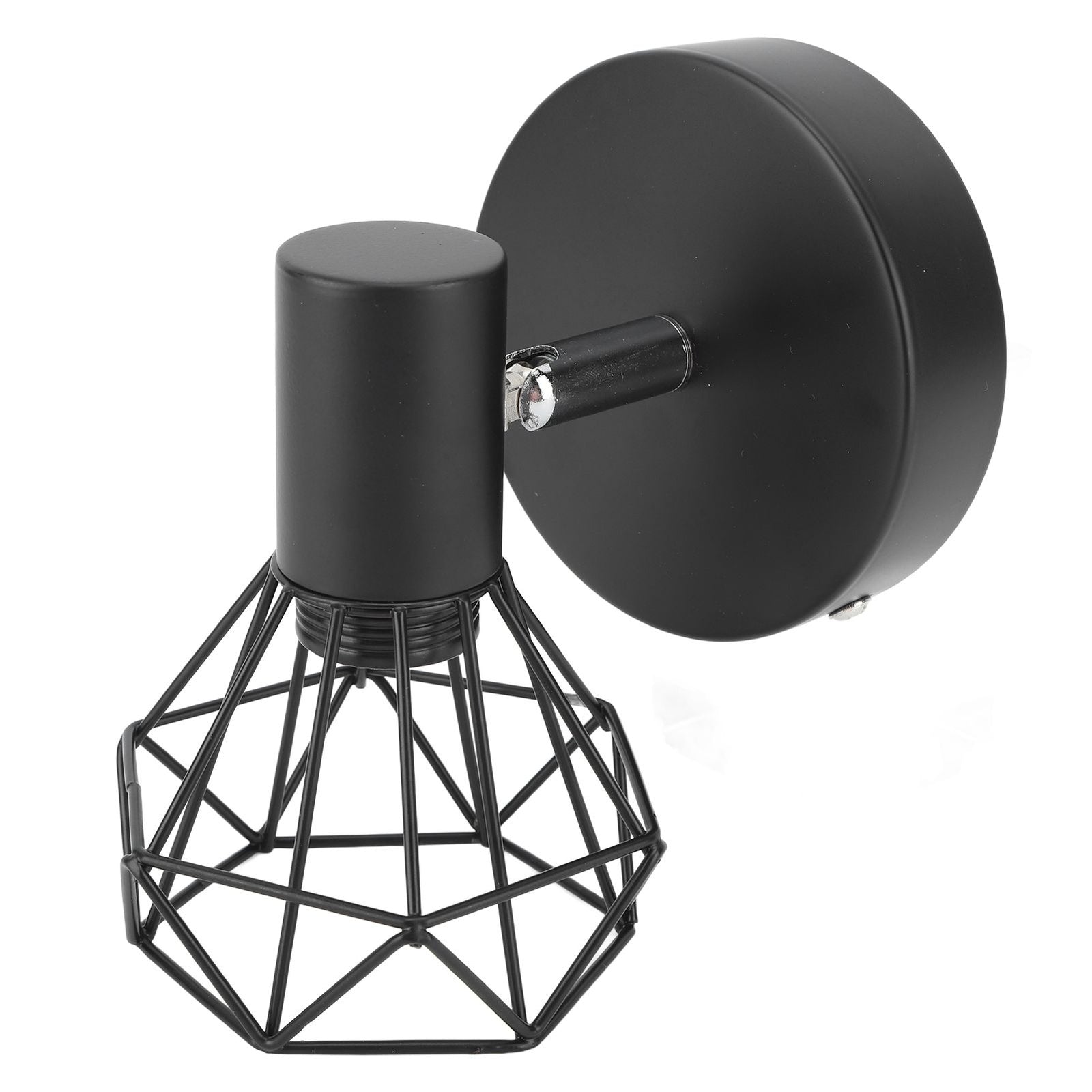 Adjustable Lamp Holder Industrial Black E14 Wall Mounted Light Bulb Holder for Bedside Reading Study Light