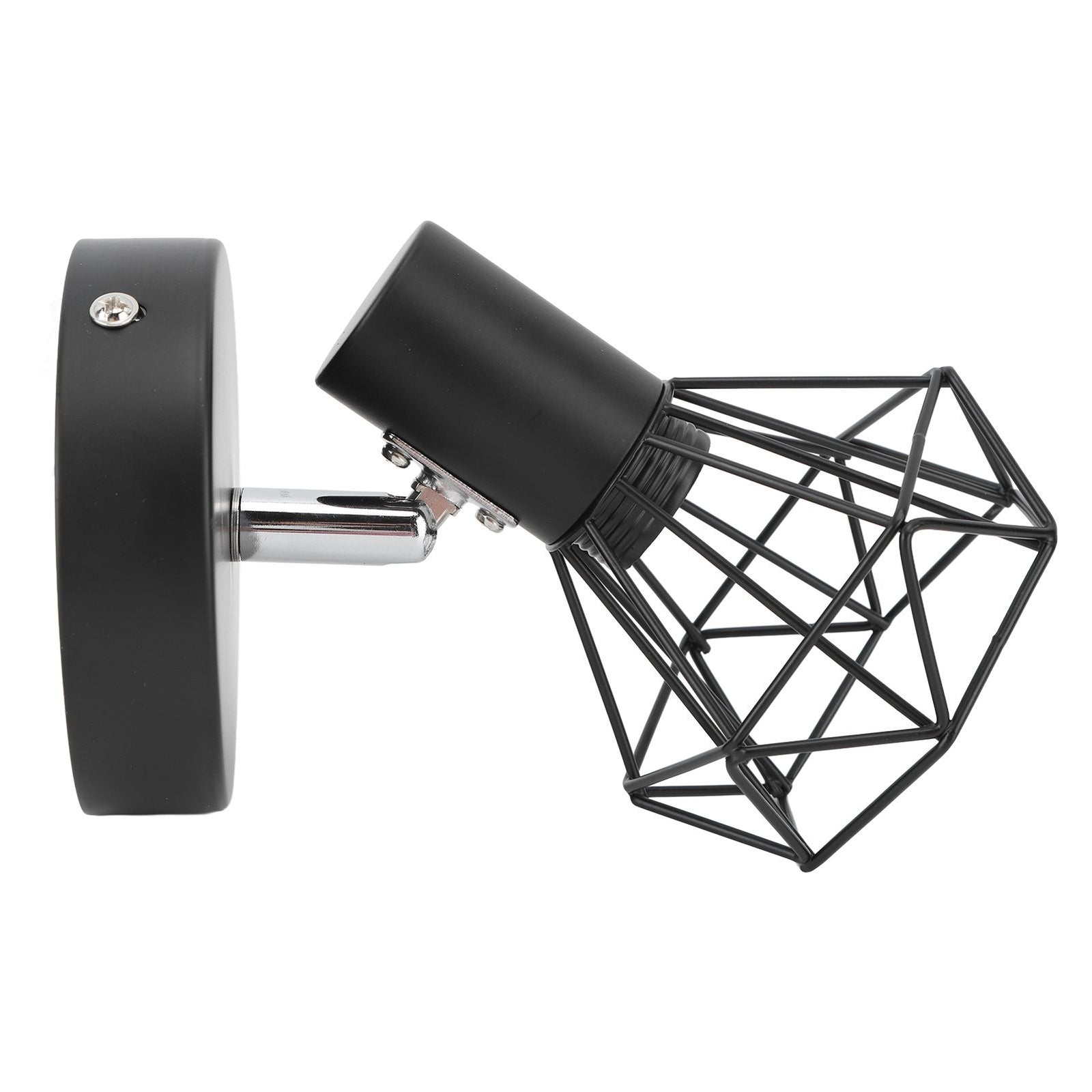 Adjustable Lamp Holder Industrial Black E14 Wall Mounted Light Bulb Holder for Bedside Reading Study Light