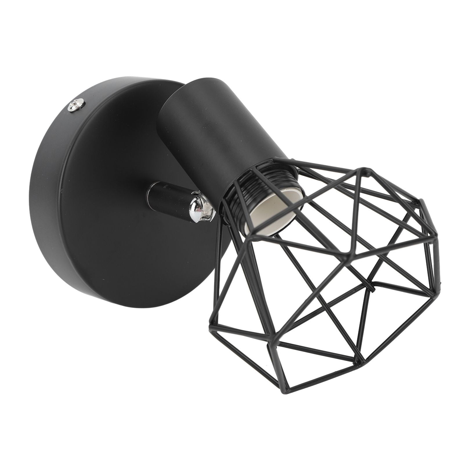 Adjustable Lamp Holder Industrial Black E14 Wall Mounted Light Bulb Holder for Bedside Reading Study Light