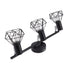 3 Light Track Lighting Kit Rotatable Heads Matte Black Finish Modern Fashionable Ceiling Spotlight 85‑265V