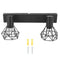 Ceiling Track Light Fixture E14 Lamp Holder Adjustable 2 Head Vintage Tracking Light Kit Hardwired Installation 85‑265V Black