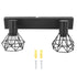 Ceiling Track Light Fixture E14 Lamp Holder Adjustable 2 Head Vintage Tracking Light Kit Hardwired Installation 85‑265V Black