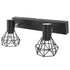 Ceiling Track Light Fixture E14 Lamp Holder Adjustable 2 Head Vintage Tracking Light Kit Hardwired Installation 85‑265V Black