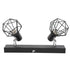 Ceiling Track Light Fixture E14 Lamp Holder Adjustable 2 Head Vintage Tracking Light Kit Hardwired Installation 85‑265V Black