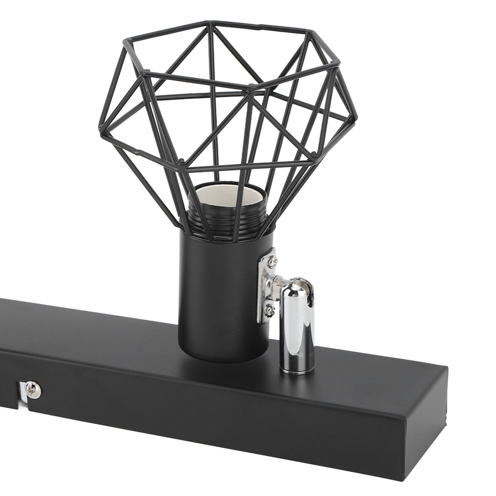 Ceiling Track Light Fixture E14 Lamp Holder Adjustable 2 Head Vintage Tracking Light Kit Hardwired Installation 85‑265V Black
