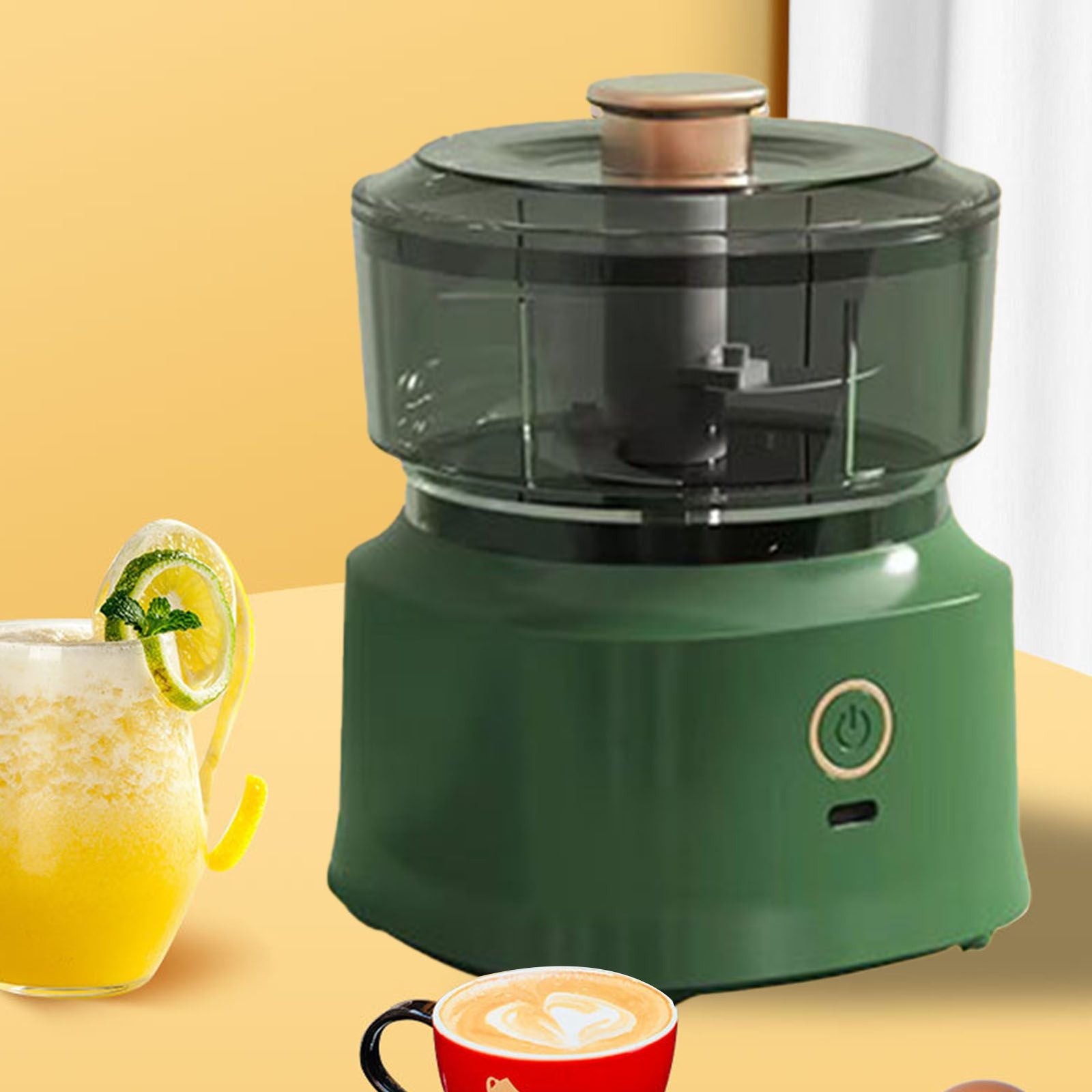 Electric Meat Chopper Grinder Blender Multifunctional Stainless Steel Blades Efficient Safe Food Blender for Kitchen Light Green