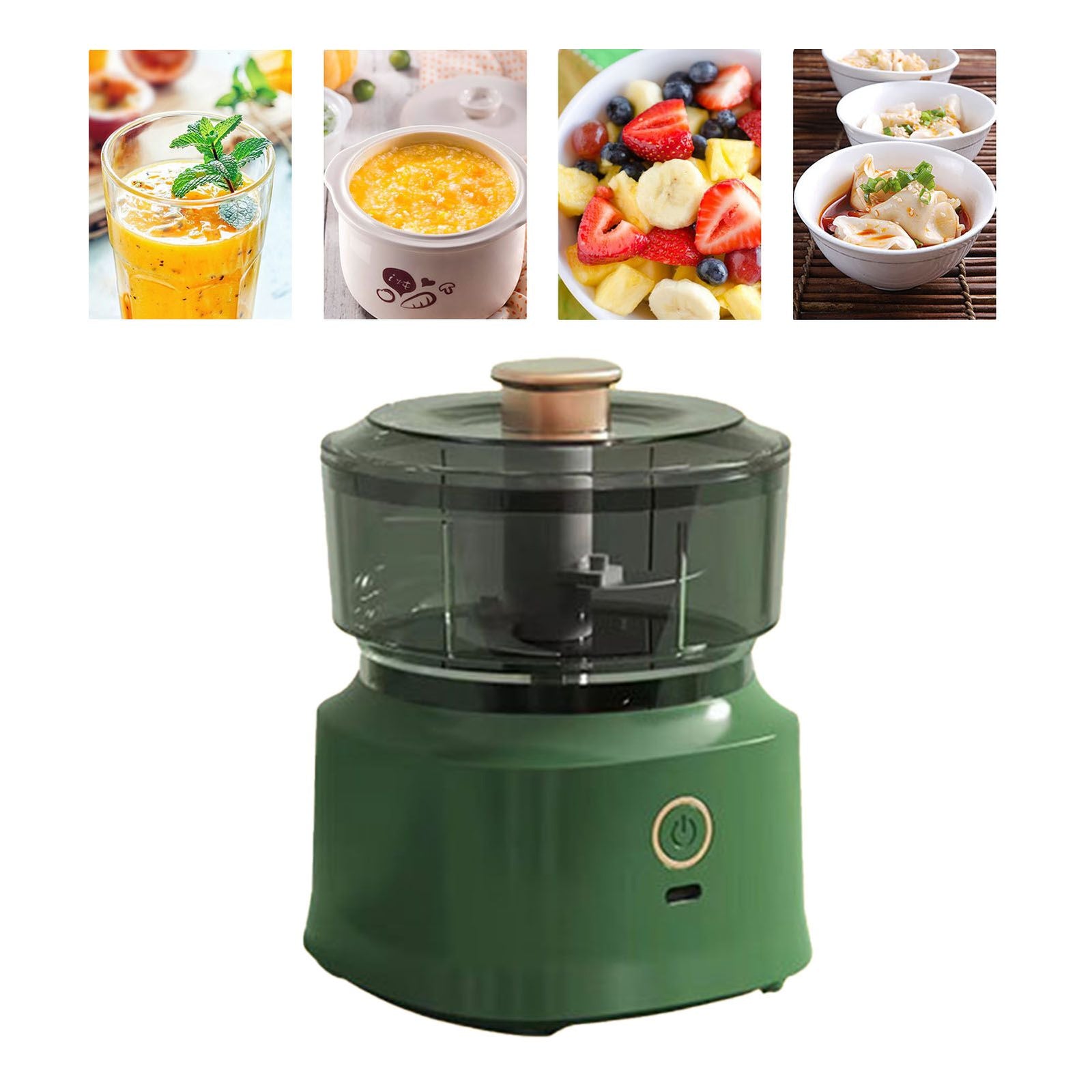 Electric Meat Chopper Grinder Blender Multifunctional Stainless Steel Blades Efficient Safe Food Blender for Kitchen Light Green