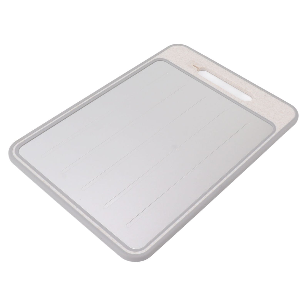 Double Sided Cutting Board Rapid Thawing and Grinding Plate with Knife Sharpener for Kitchen Khaki