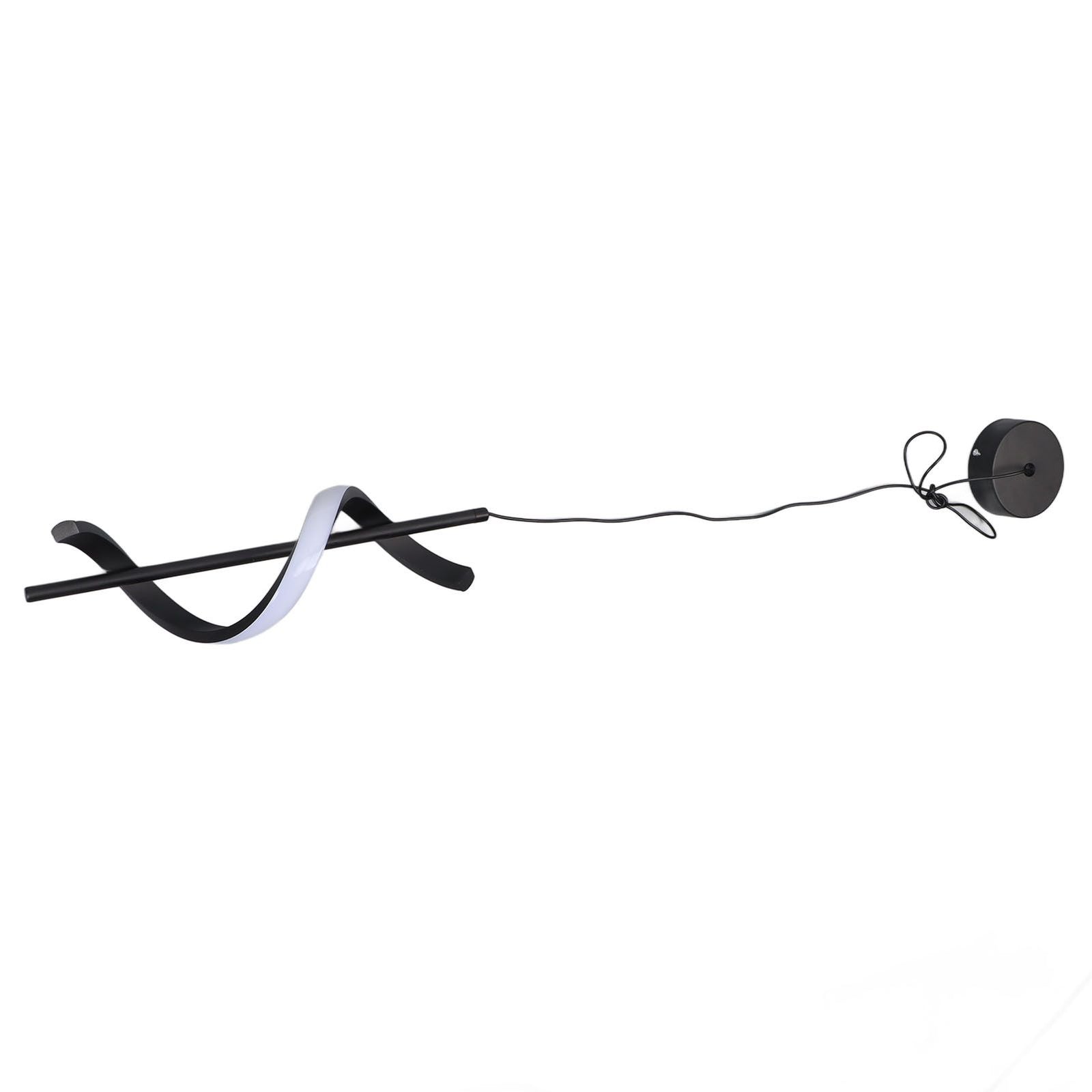 Spiral LED Pendant Light Black Glareless Bright Eyes Protection LED Hanging Lamp for Living Room Cafe Family 85‑265V White Light