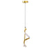 Spiral LED Pendant Light Gold Color High Brightness Eyes Protection LED Hanging Lamp for Living Room Cafe Family 85‑265V Warm Light