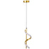Spiral LED Pendant Light Gold Color High Brightness Eyes Protection LED Hanging Lamp for Living Room Cafe Family 85‑265V Warm Light