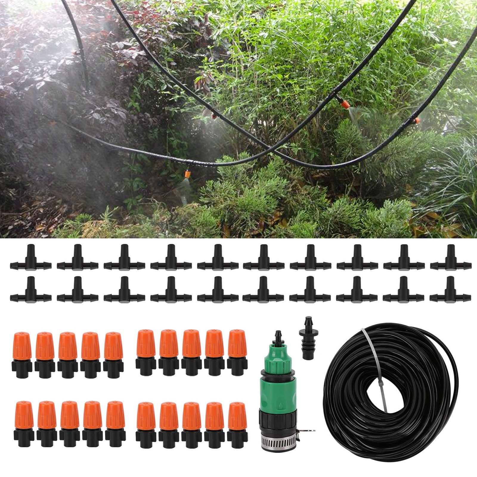 Mist Irrigation Kit Automatic Atomizing Watering Sprayer Nozzle Hose for Garden Lawn Greenhouse