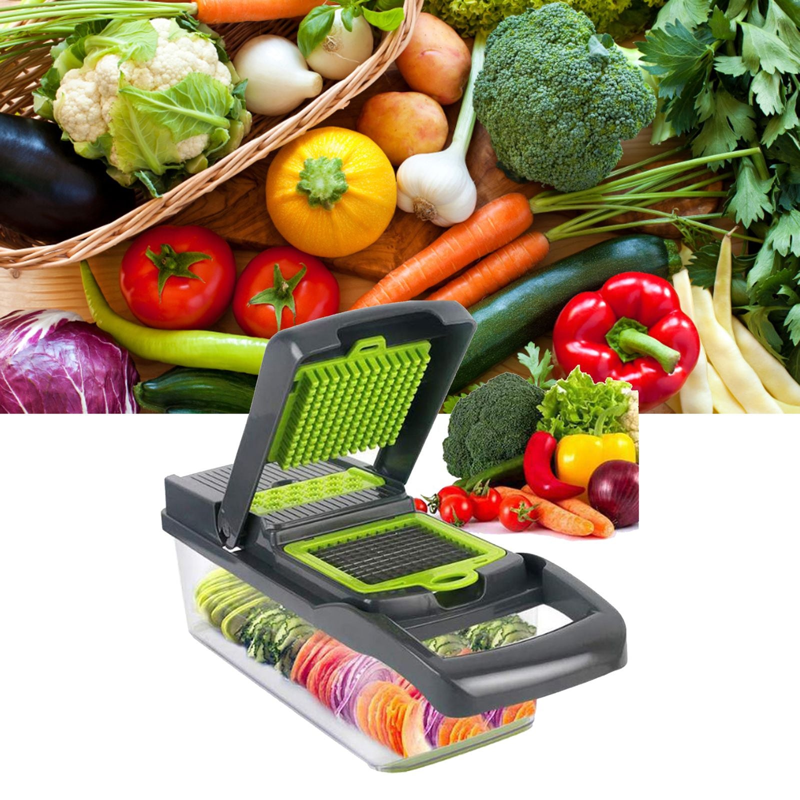 Vegetable Chopper 15 in 1 Vegetable Cutter Household Potato Chopper Radish Grater for Kitchen