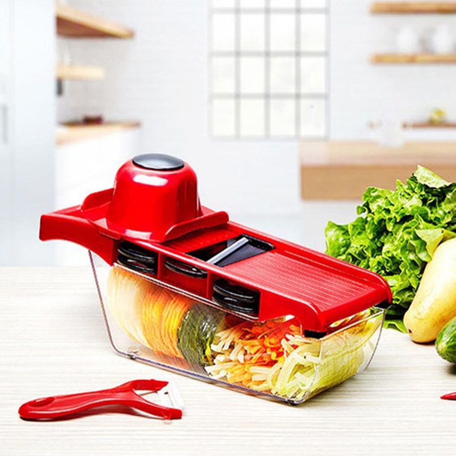 6 in 1 Vegetable Slicers Kitchen Multifunctional Food Potato Veggie Chopper Dicer Cutter with Peeler