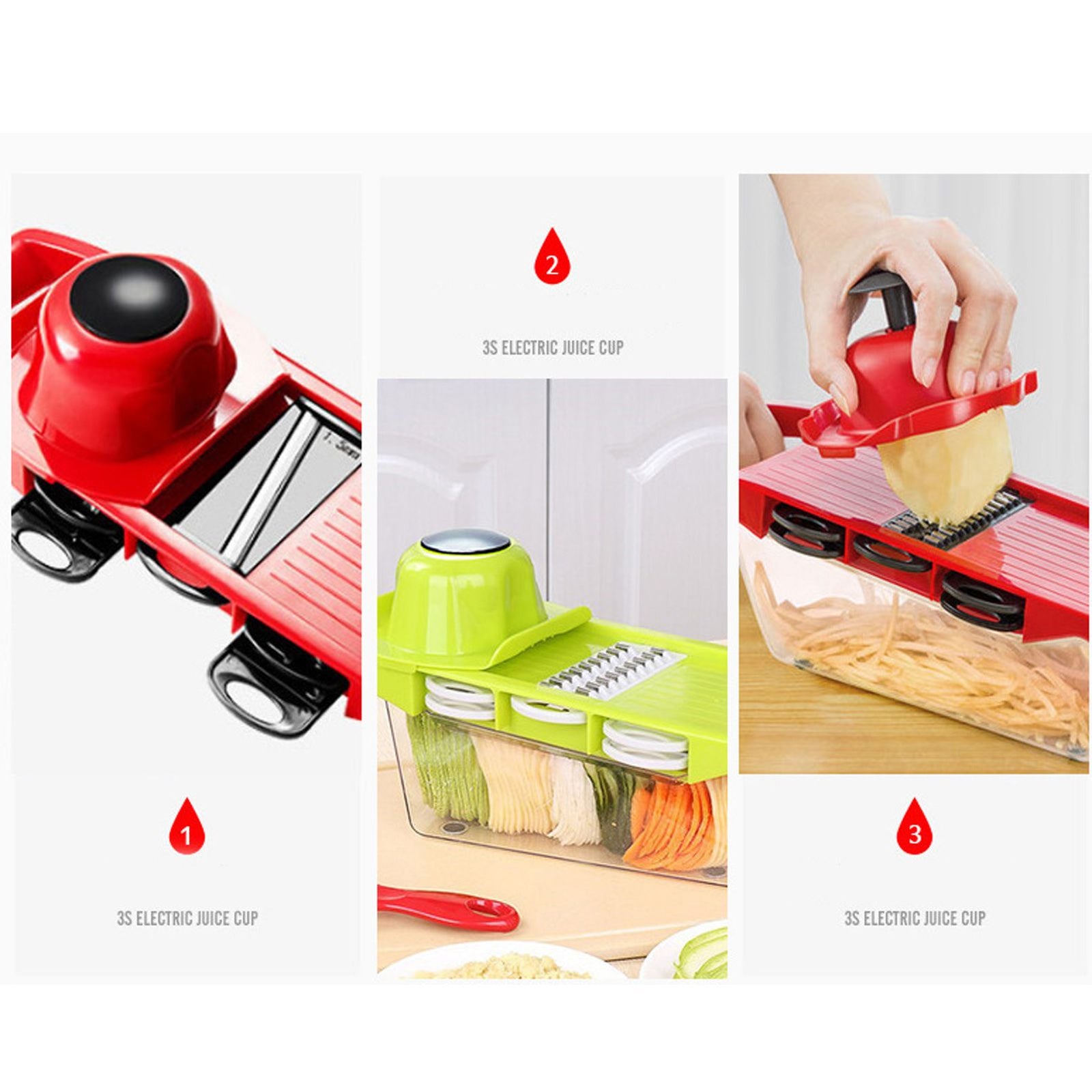 6 in 1 Vegetable Slicers Kitchen Multifunctional Food Potato Veggie Chopper Dicer Cutter with Peeler