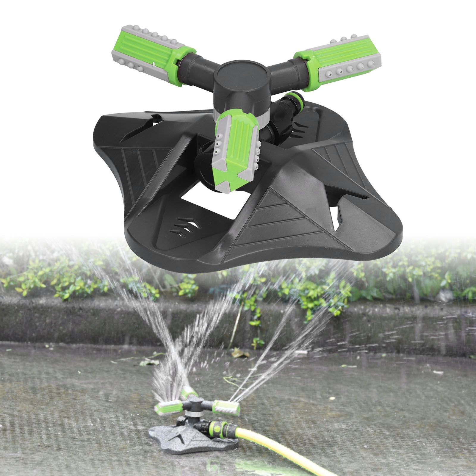 Lawn Water Sprinkler Automatic Flower Watering Device Three Prong Sprinkler for Garden Watering Gardening IrrigationGreen