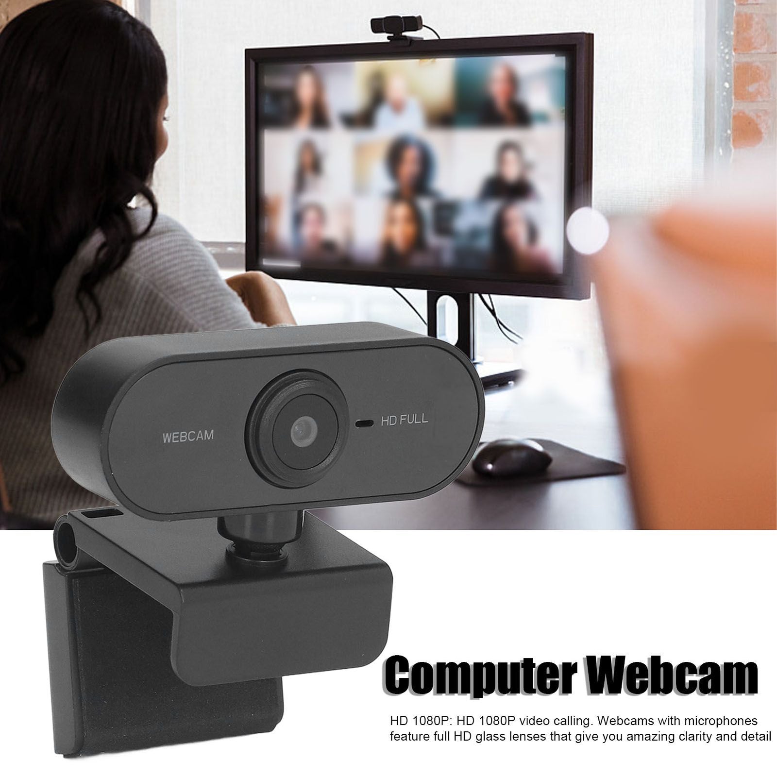 Web Camera HD 1080P Noise Reduction Auto Focusing Easy Installation Wide Compatibility Computer Webcam