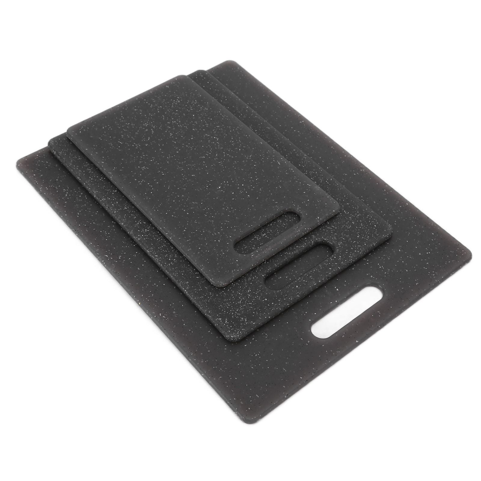 3Pcs Cutting Board Set Imitation Marble Pattern DoubleSided Chopping Board Kitchen Accessory(Black )