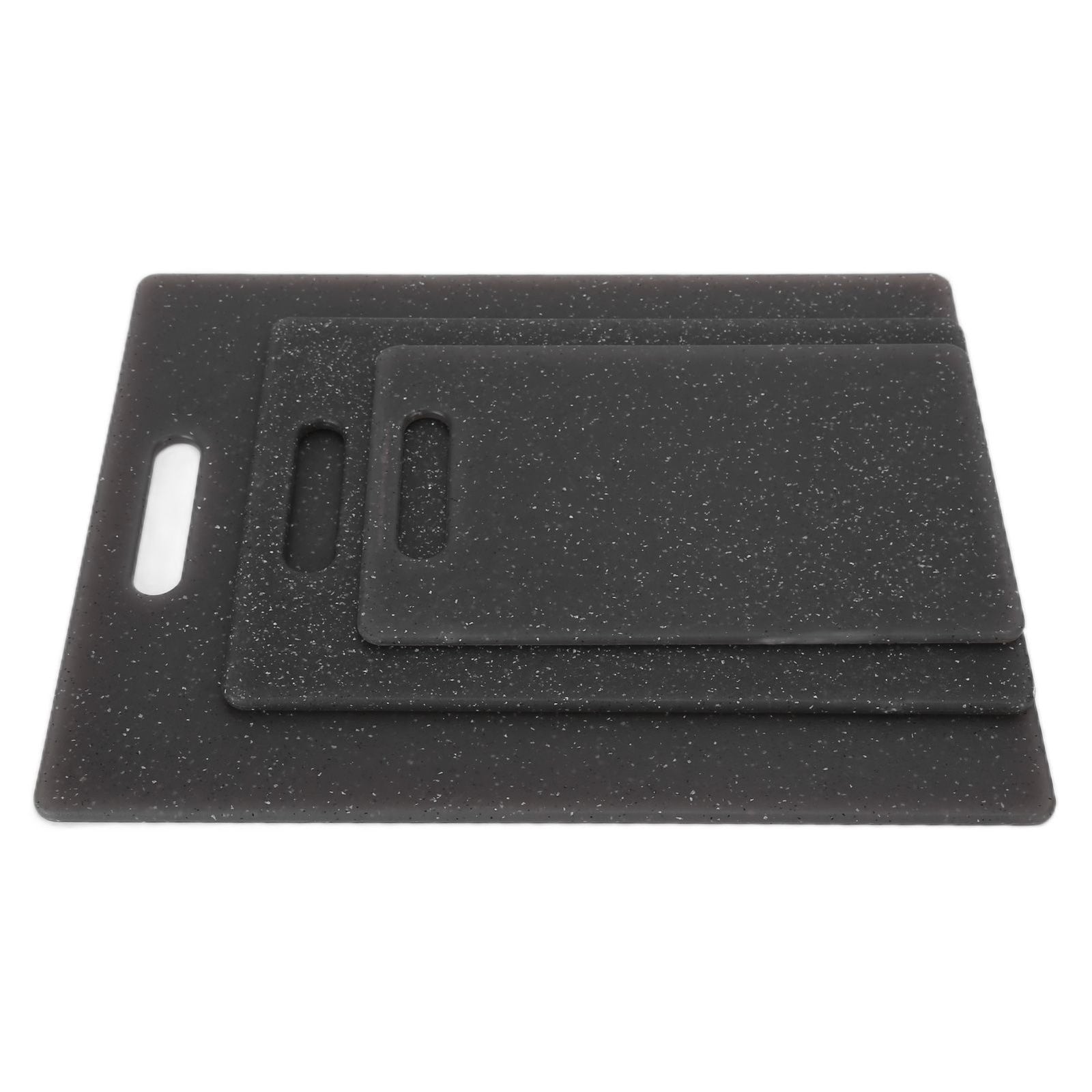 3Pcs Cutting Board Set Imitation Marble Pattern DoubleSided Chopping Board Kitchen Accessory(Black )
