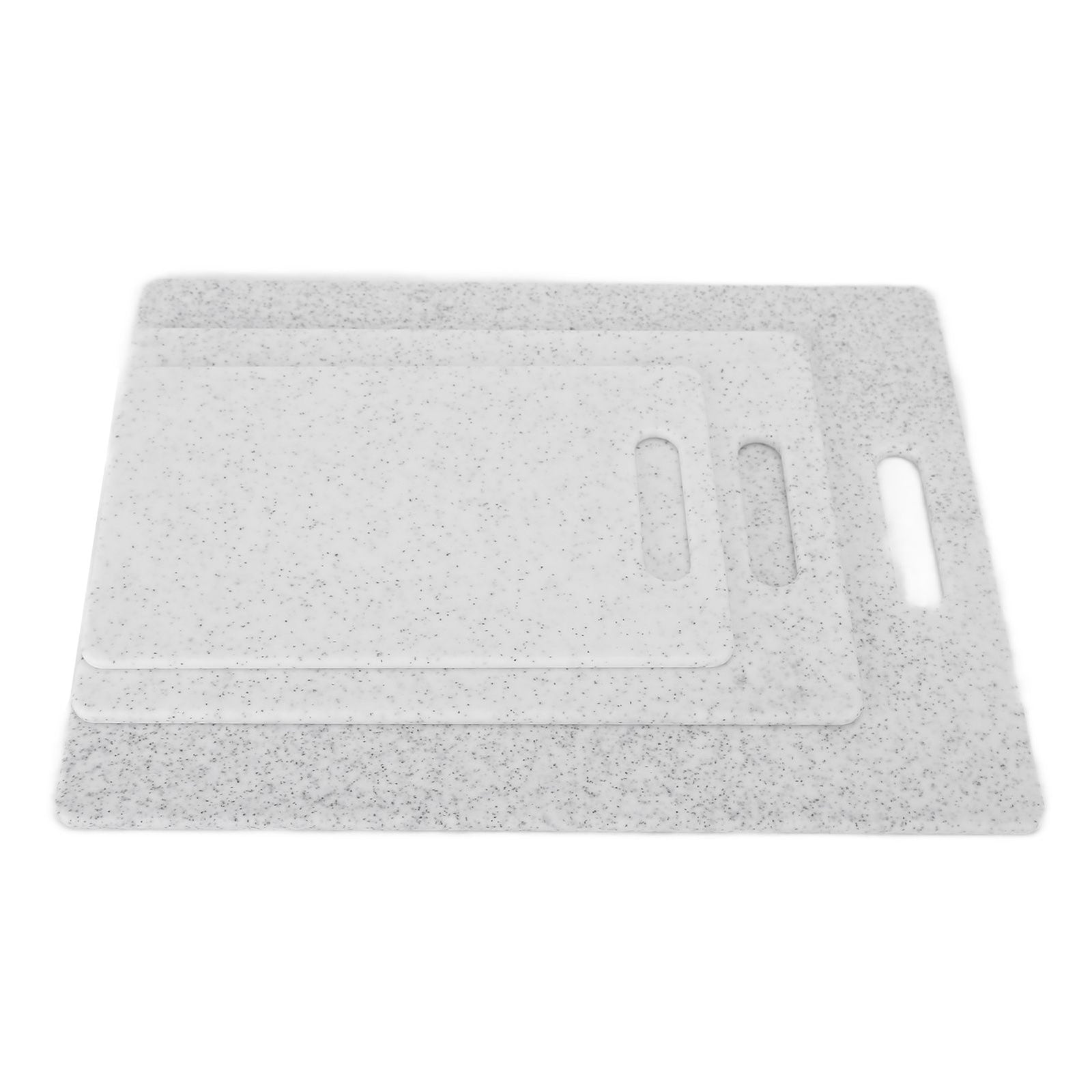 3Pcs Cutting Board Set Imitation Marble Pattern DoubleSided Chopping Board Kitchen Accessory(White )