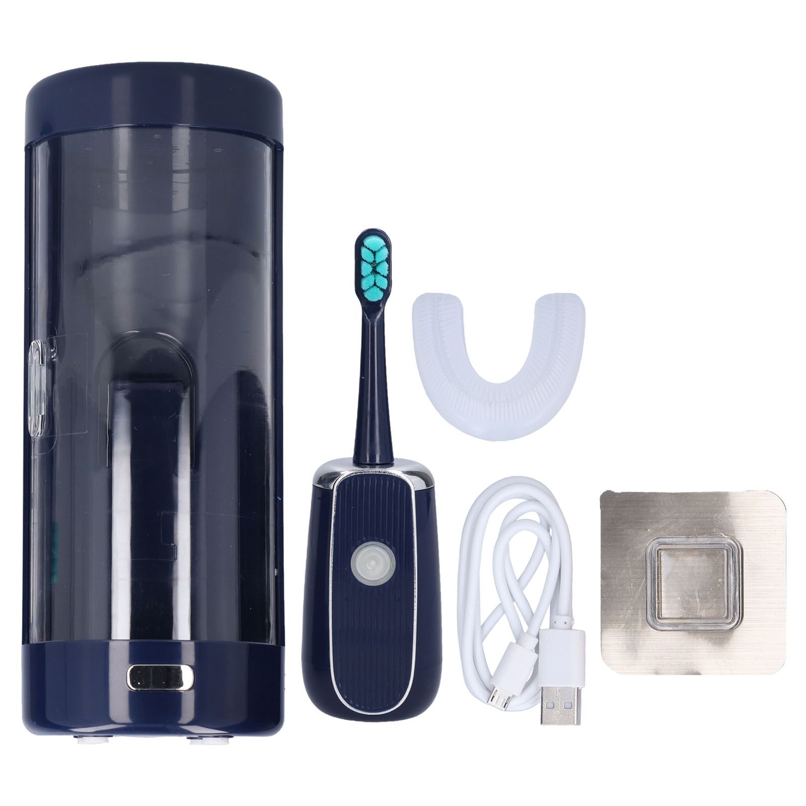 Electric Toothbrush Portable USB Charging IPX7 Waterproof Ultrasonic Toothbrush with Sterilization BoxBlue