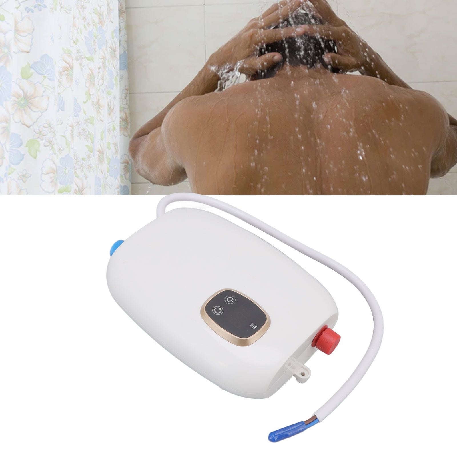 5500W Small Electric Instant Hot Water Heater with Digital Touch Screen Smart Thermostat Water Heater 220V