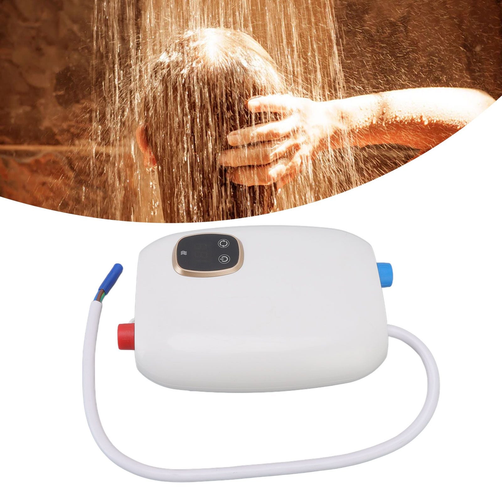 5500W Small Electric Instant Hot Water Heater with Digital Touch Screen Smart Thermostat Water Heater 220V
