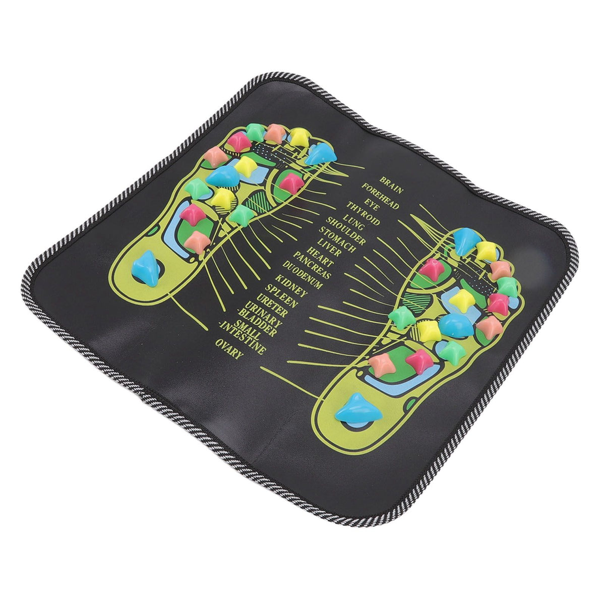 Foot Massage Mat Blood Circulation Relieve Pain Simulation Cobblestone Reflexology Walk Stone Mat 35x35cm / 13.8x13.8in
