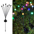2 Pack Solar Powered LED Pendant Lights Firefly Lights Outdoor Solar Yard Lights Stake Lamp for Patio Pathway Lawn Yard