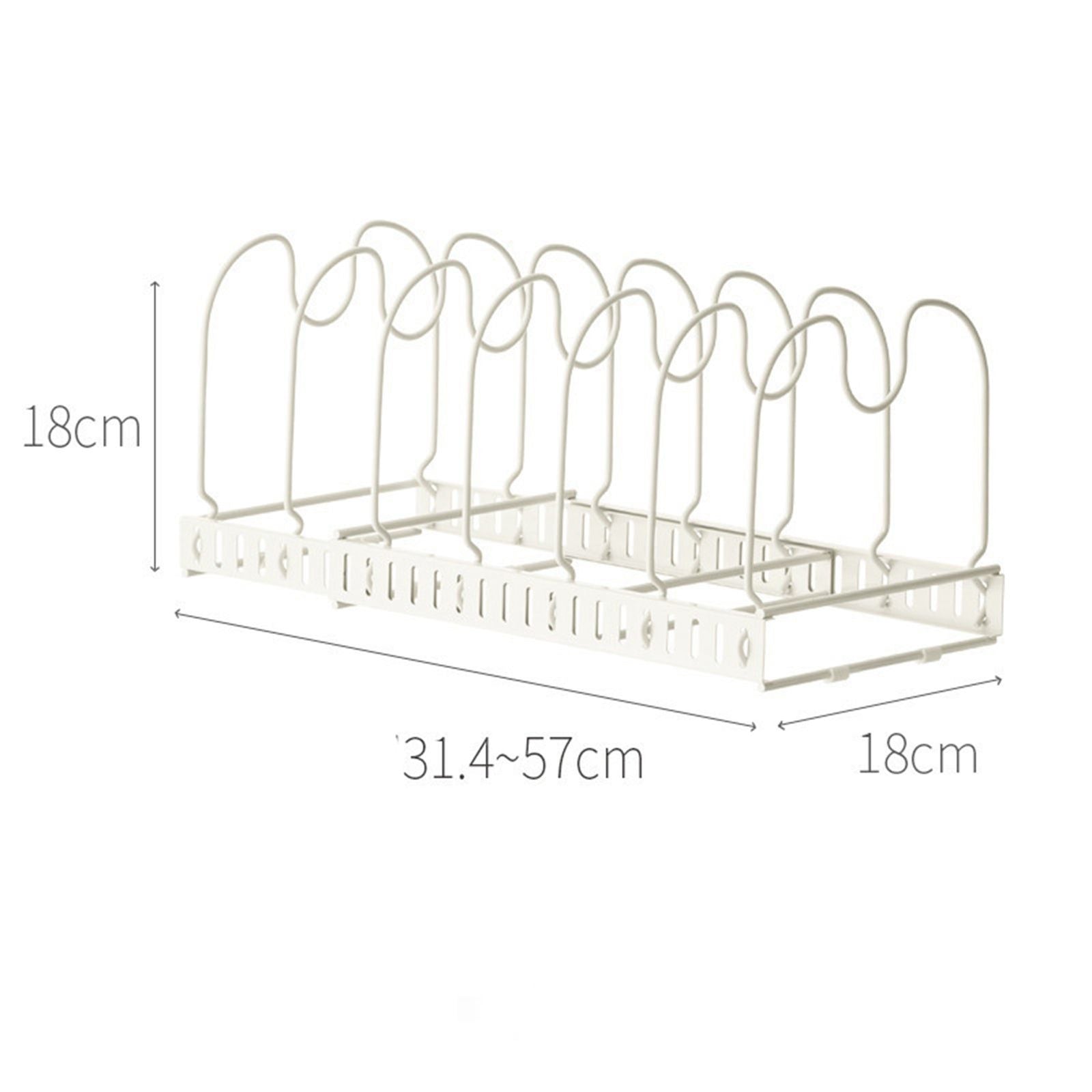 Pot Lid Rack Iron Retractable Pot Lid Organizer Holder for Multiple Cookware Universal Black