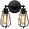 Double Head Wall Sconce Industrial Wire Cage Wall Light Vintage Style Wall Lamp