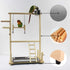 Double Layer Wooden Bird Stand Including Ladder Swing Bell Bird Athletic Toy Stand