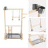 Double Layer Wooden Bird Stand Including Ladder Swing Bell Bird Athletic Toy Stand