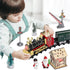 Christmas Train Set Electric Steam Locomotive Train with Lights Music Battery Operated Tracks Playset Christmas Gift for Kids Boys Girls