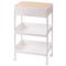 Rolling Cart Large Capacity Eco Friendly PP MDF Sturdy Construction Space Saving Utility Cart For Beauty Salon Dormitory 3 Tier, with Cover and Wheel
