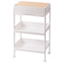 Rolling Cart Large Capacity Eco Friendly PP MDF Sturdy Construction Space Saving Utility Cart For Beauty Salon Dormitory 3 Tier, with Cover and Wheel