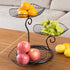 Nordic Style 3 Tier Fruit Basket Modern Multi Layer Fruit Snack Storage Basket for Living Room Coffee Table Lotus Leaf Black