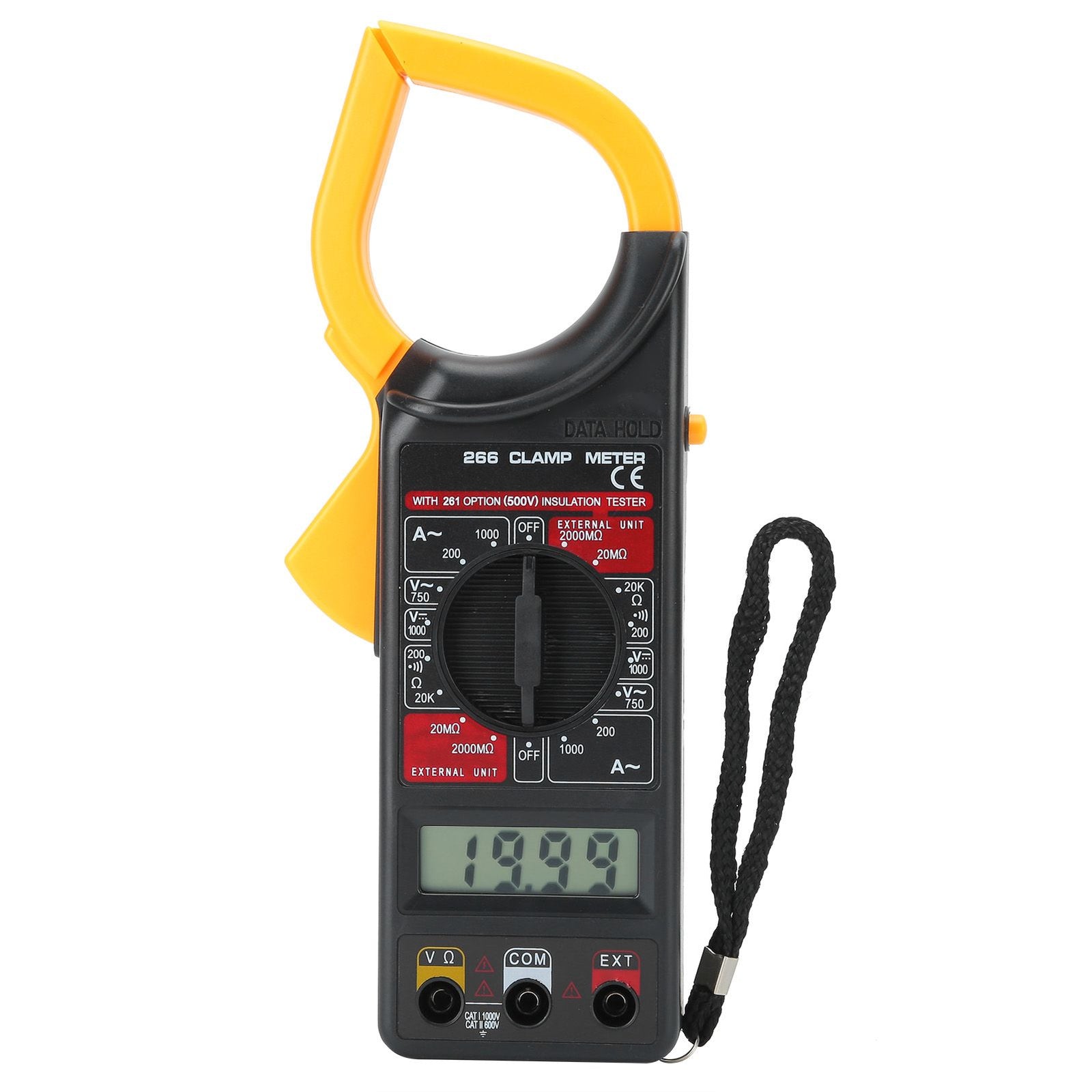 Digital Clamp Meter Handheld Ammeter Voltmeter Electronic Multimeter Measuring Tool DT‑266